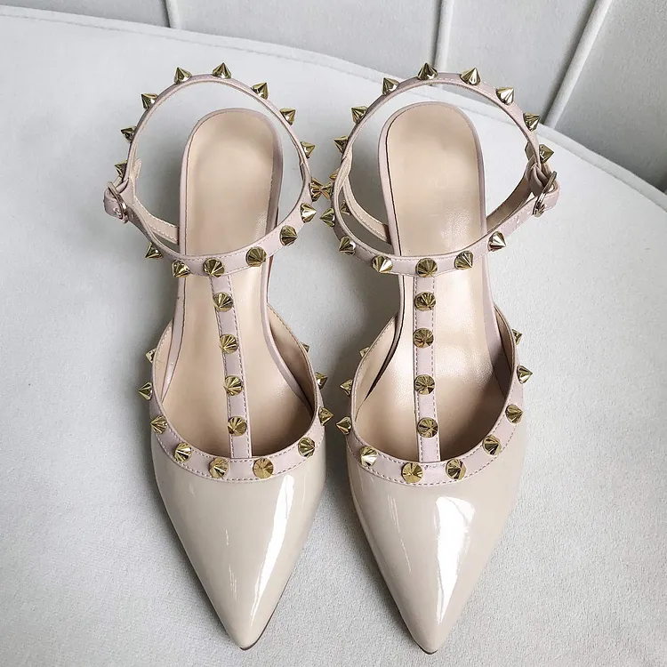 2.36'' Kitten Heels Strap Sandals for Women Slingback Pumps Closed Toe Sandals
