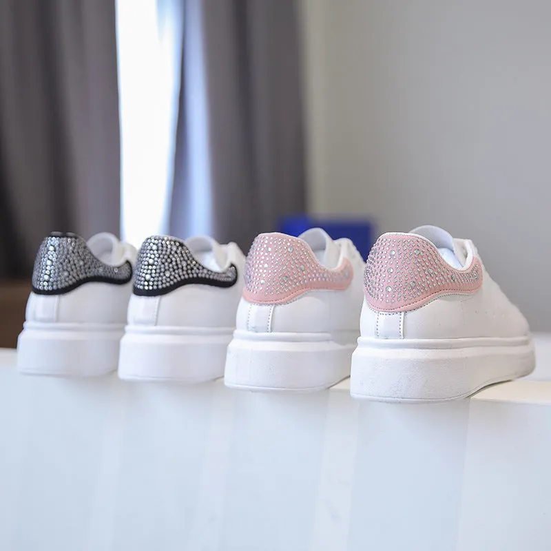 Amozae-Back To School Gifts Thick-soled White Sneakers