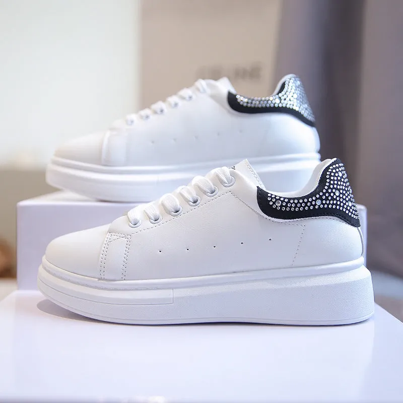 Amozae-Back To School Gifts Thick-soled White Sneakers