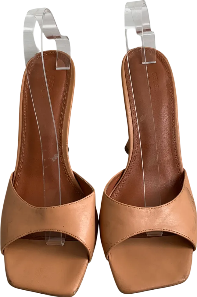 ASOS Brown Square Toe Mules UK 7 EU 40 👠