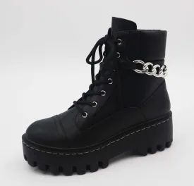 BAMBOO Pantages-01 Lace-up platform chunky heels ankle punk boots