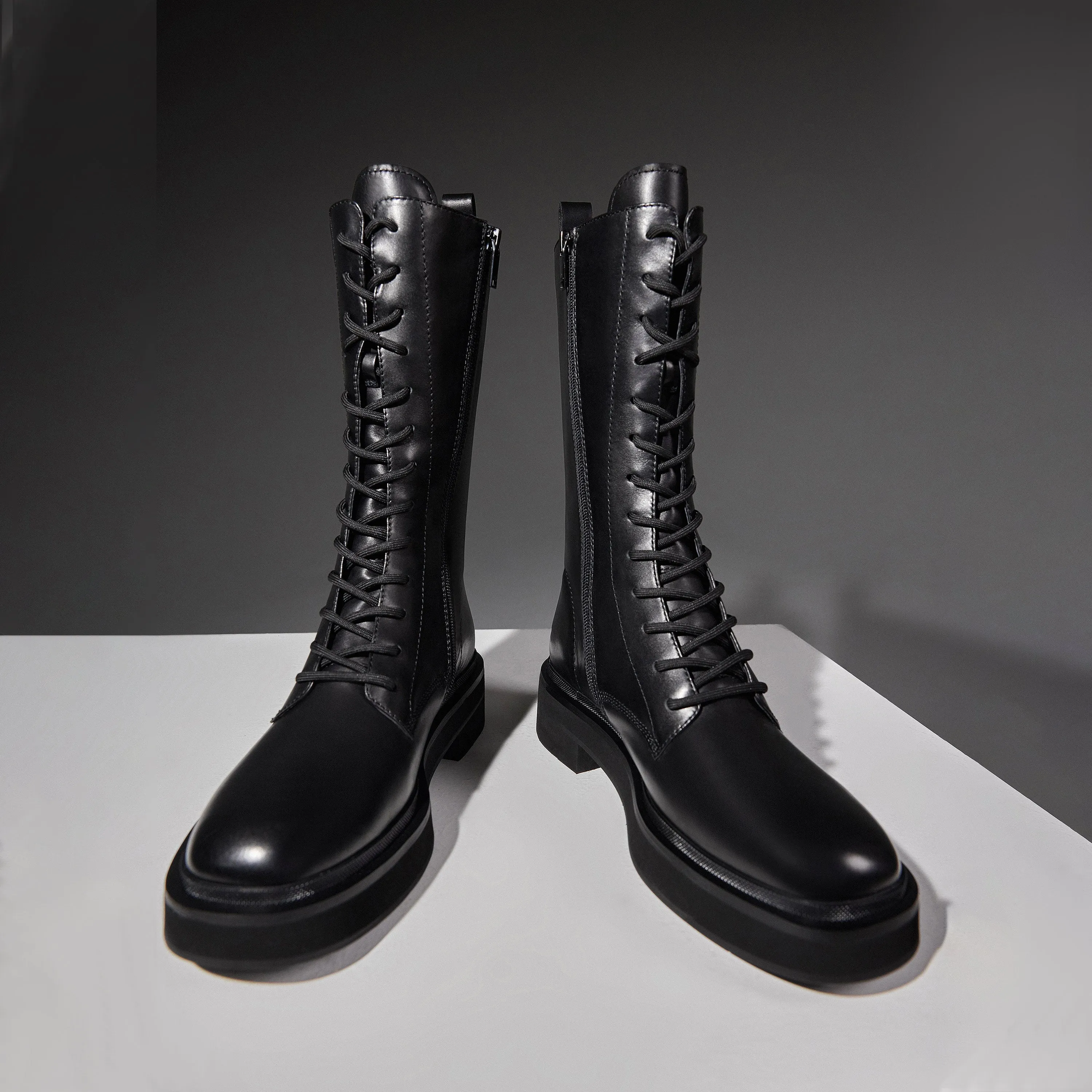 Black Lace Up Combat Boots