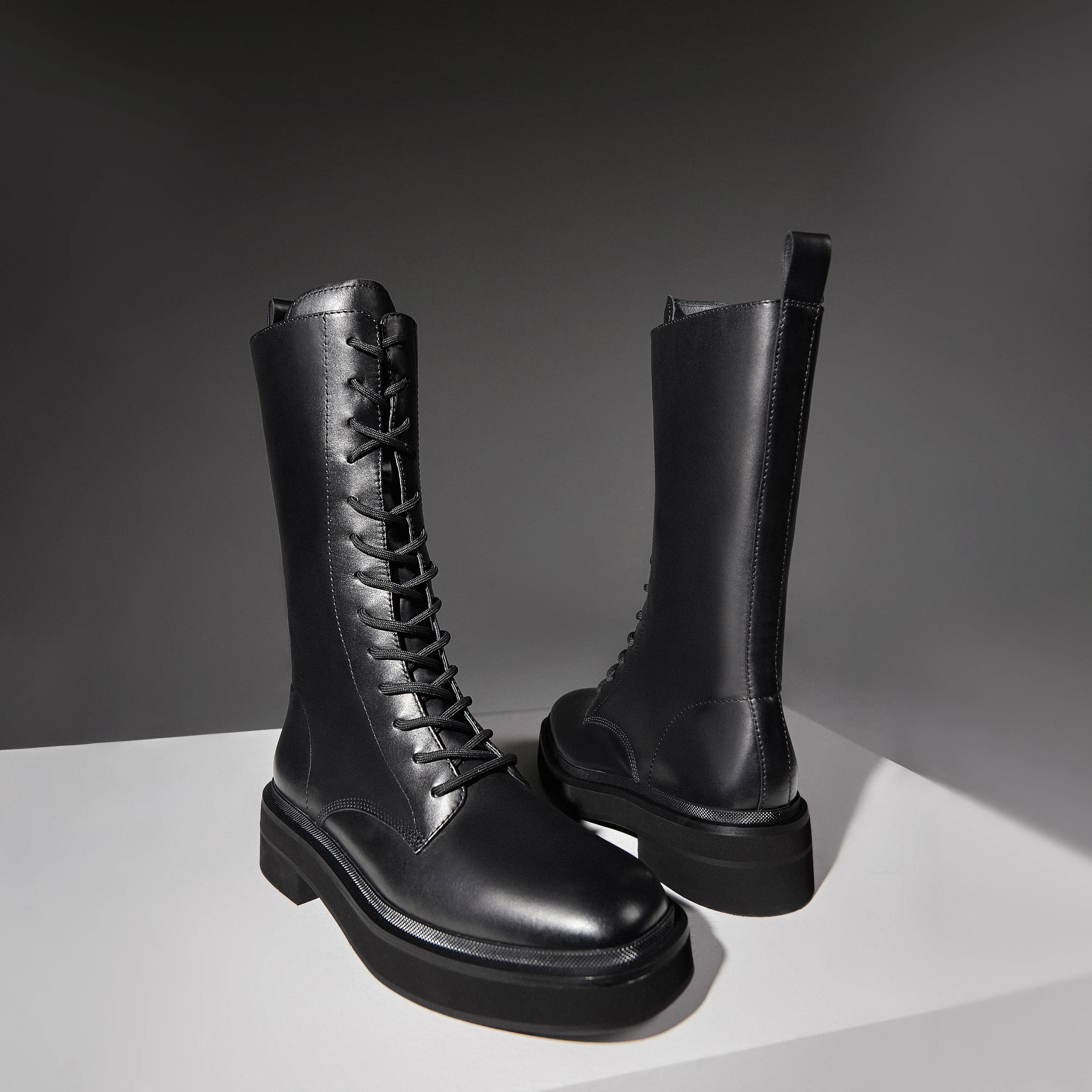 Black Lace Up Combat Boots