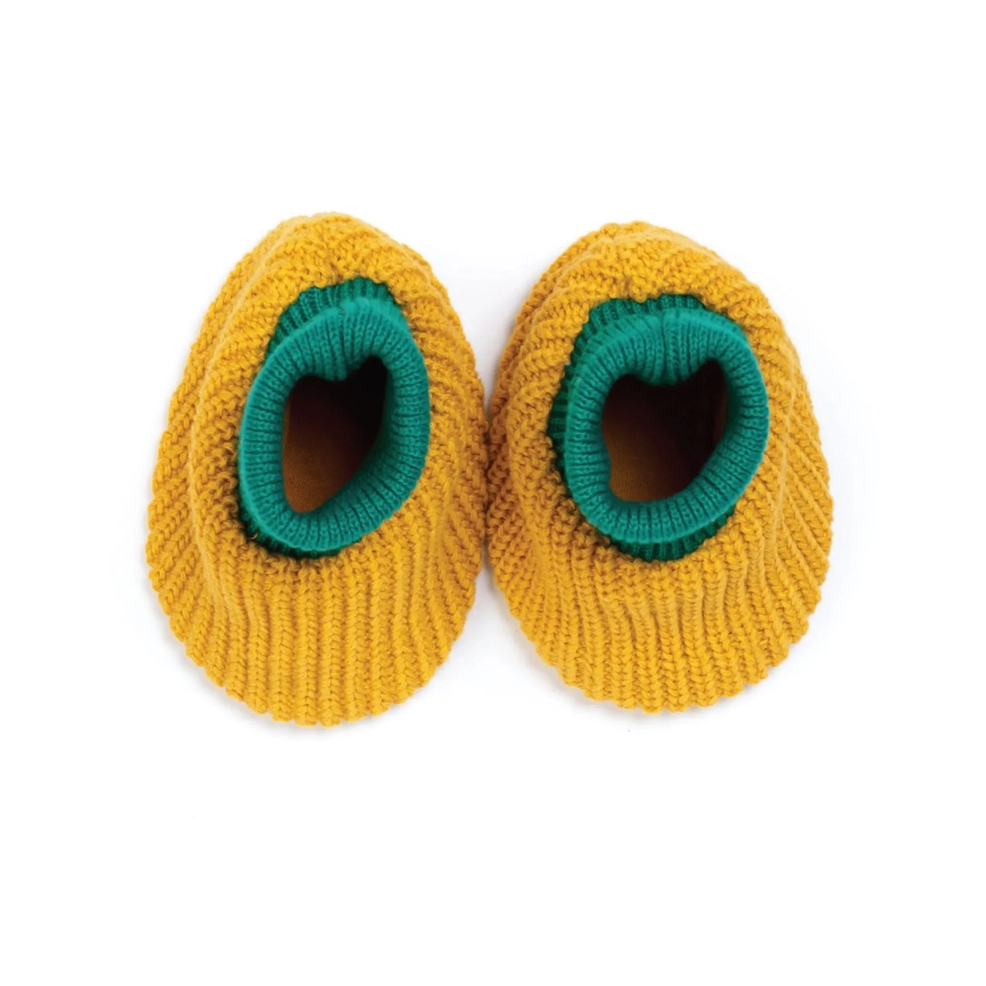 Choose Love Yellow Cotton Knit Baby Slipper Socks