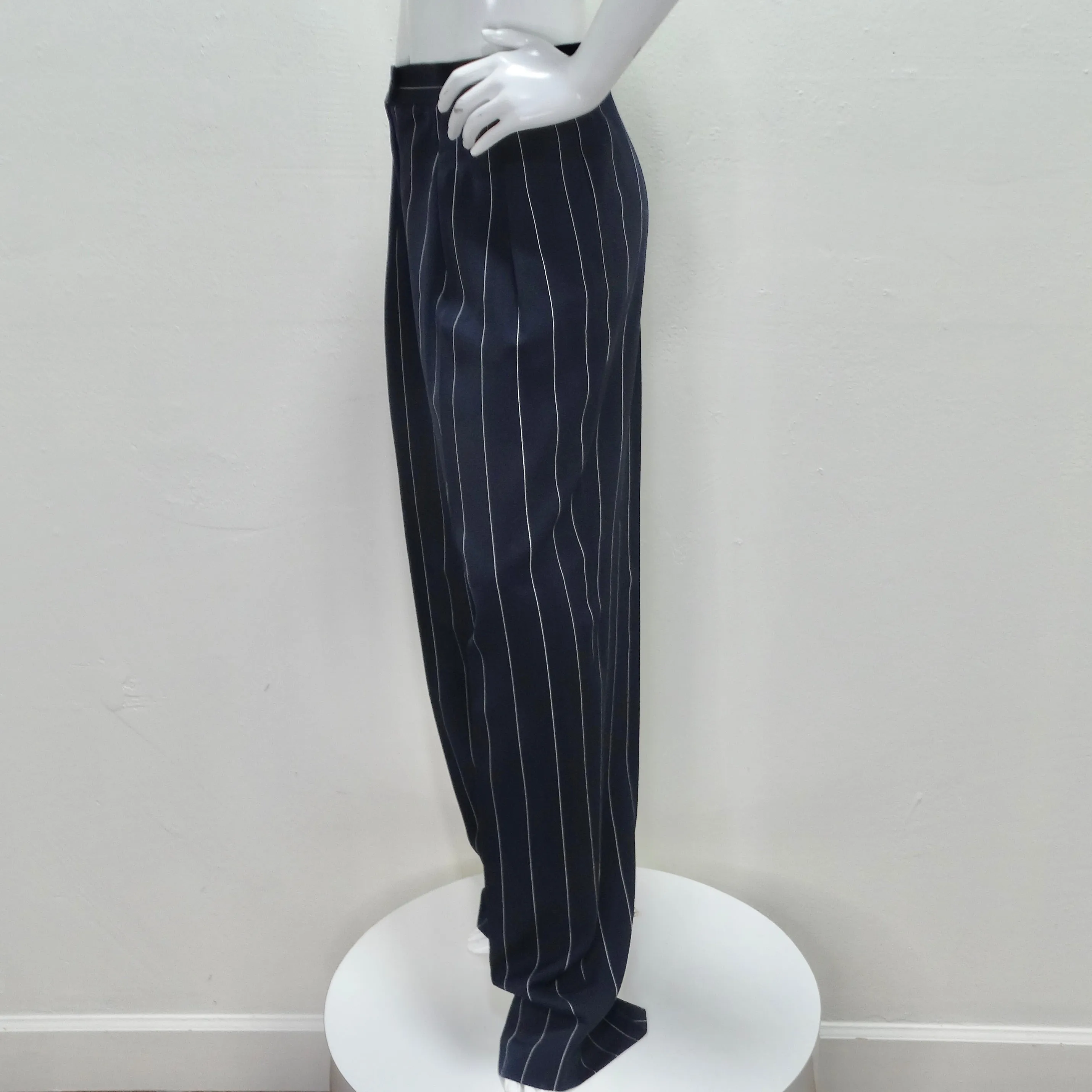 Christian Dior 1990s Navy Pinstripe Suit