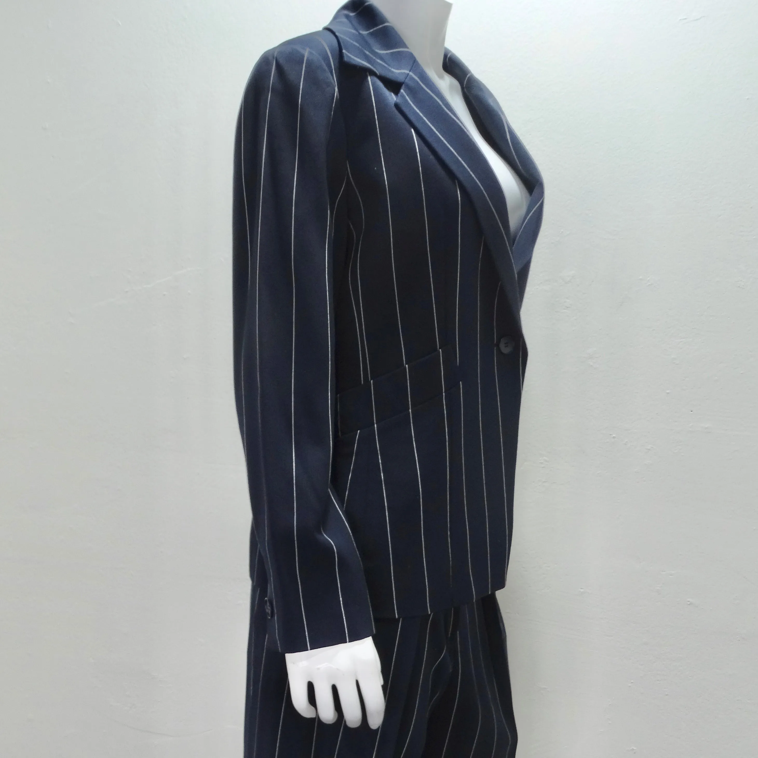 Christian Dior 1990s Navy Pinstripe Suit