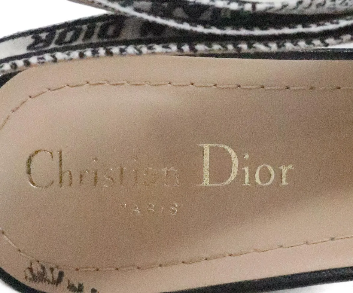 Christian Dior B&W Canvas Heels sz 9
