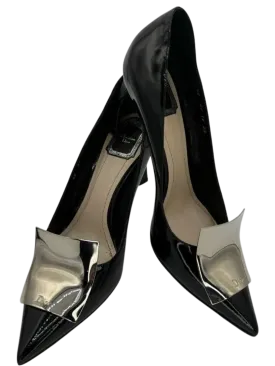 Christian Dior Black Patent Leather "Instinct" Pointed Toe Pumps