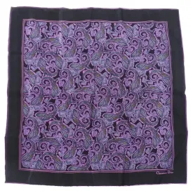 Christian Dior Vintage Purple Paisley Scarf