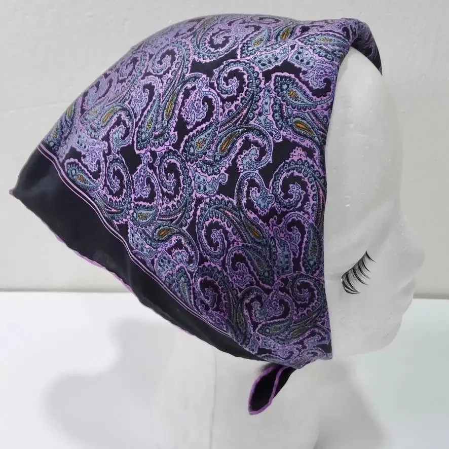 Christian Dior Vintage Purple Paisley Scarf