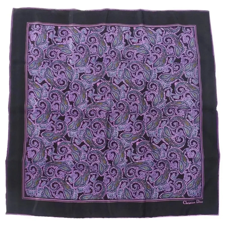 Christian Dior Vintage Purple Paisley Scarf