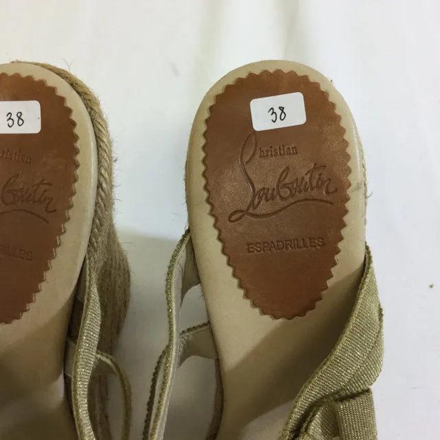 Christian Louboutin Signed Wedge Espadrilles. Size 38