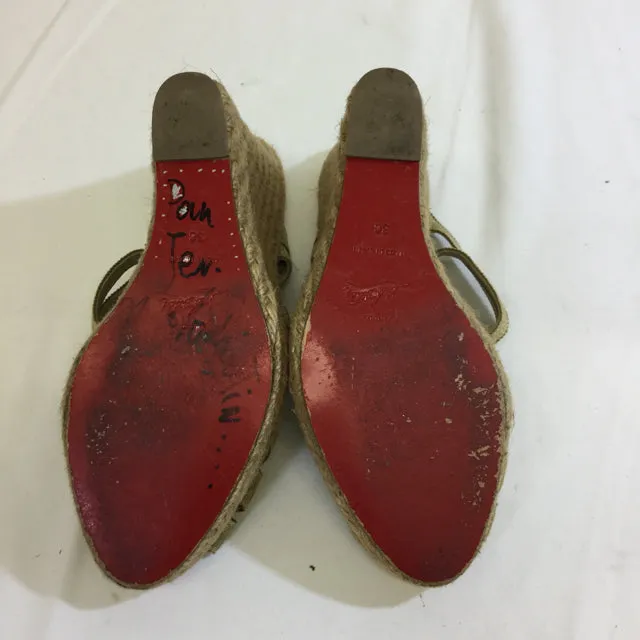 Christian Louboutin Signed Wedge Espadrilles. Size 38