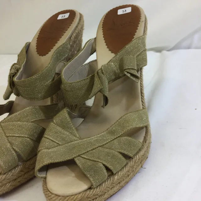 Christian Louboutin Signed Wedge Espadrilles. Size 38