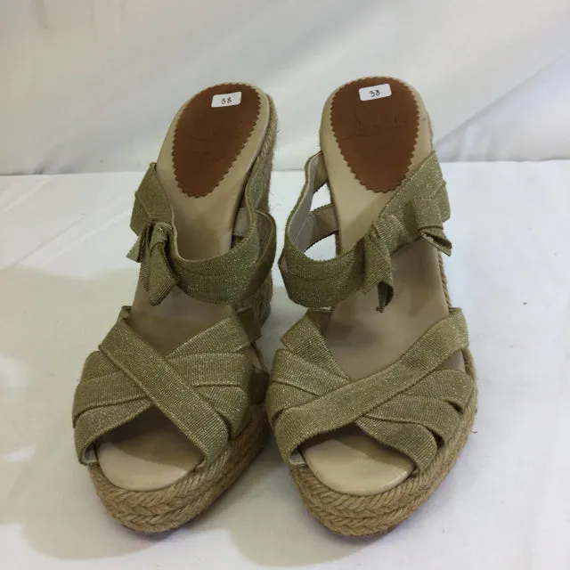 Christian Louboutin Signed Wedge Espadrilles. Size 38