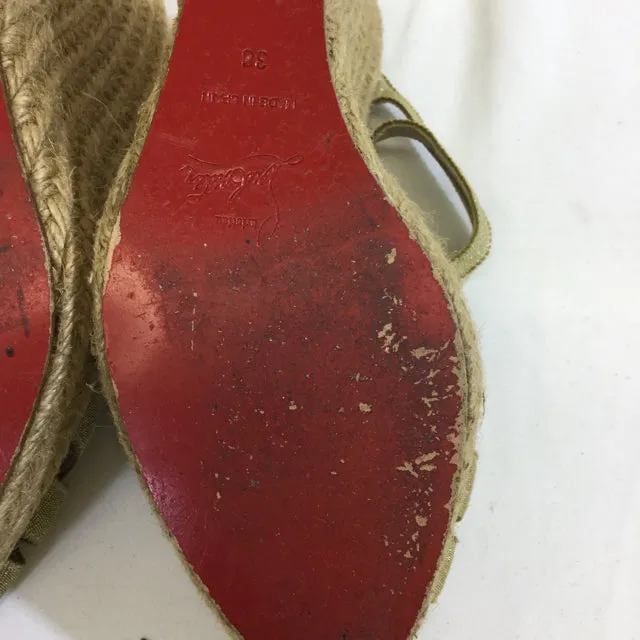 Christian Louboutin Signed Wedge Espadrilles. Size 38