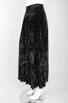 Crushed Velvet Pleated Maxi Skirt