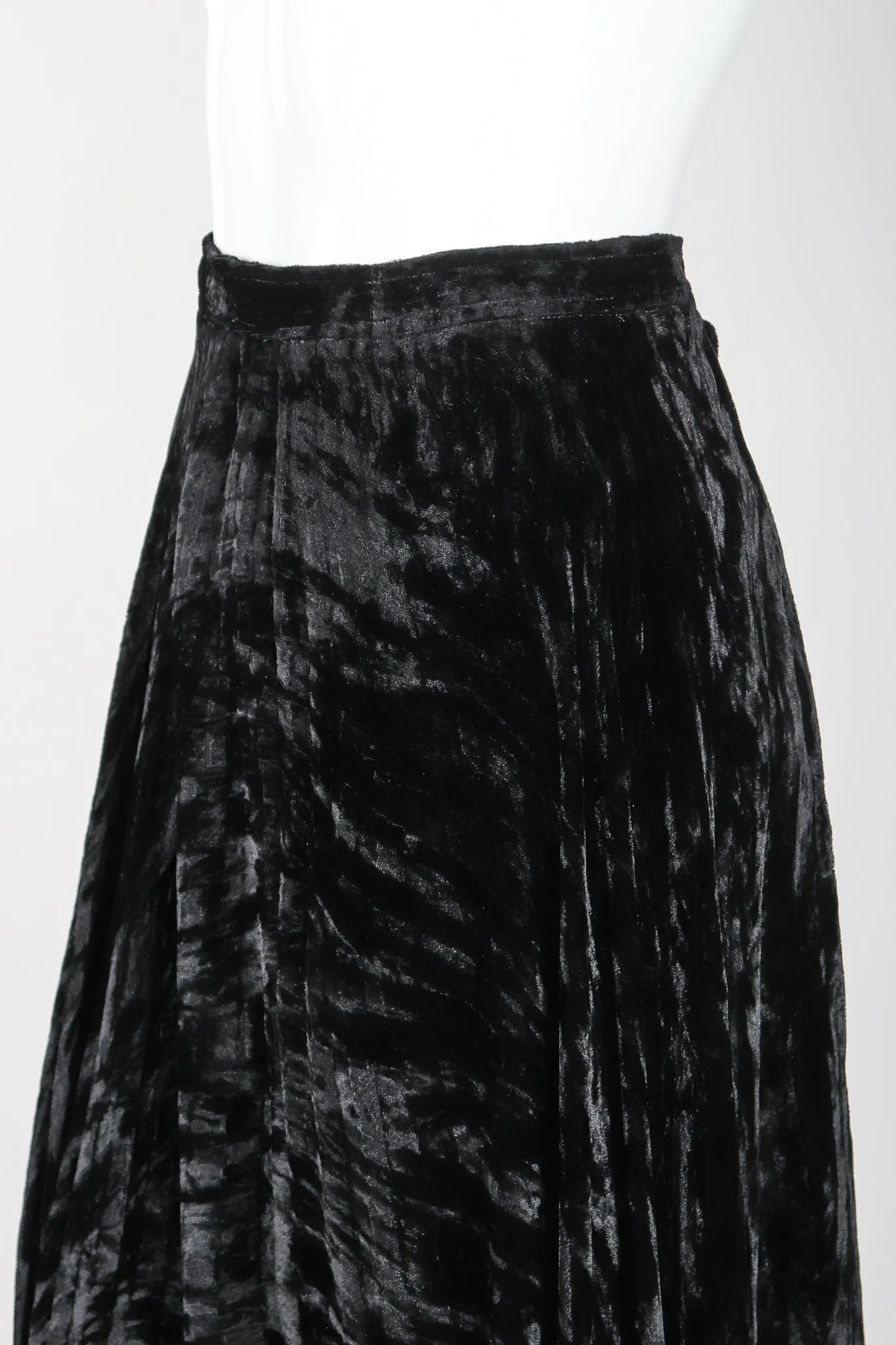 Crushed Velvet Pleated Maxi Skirt