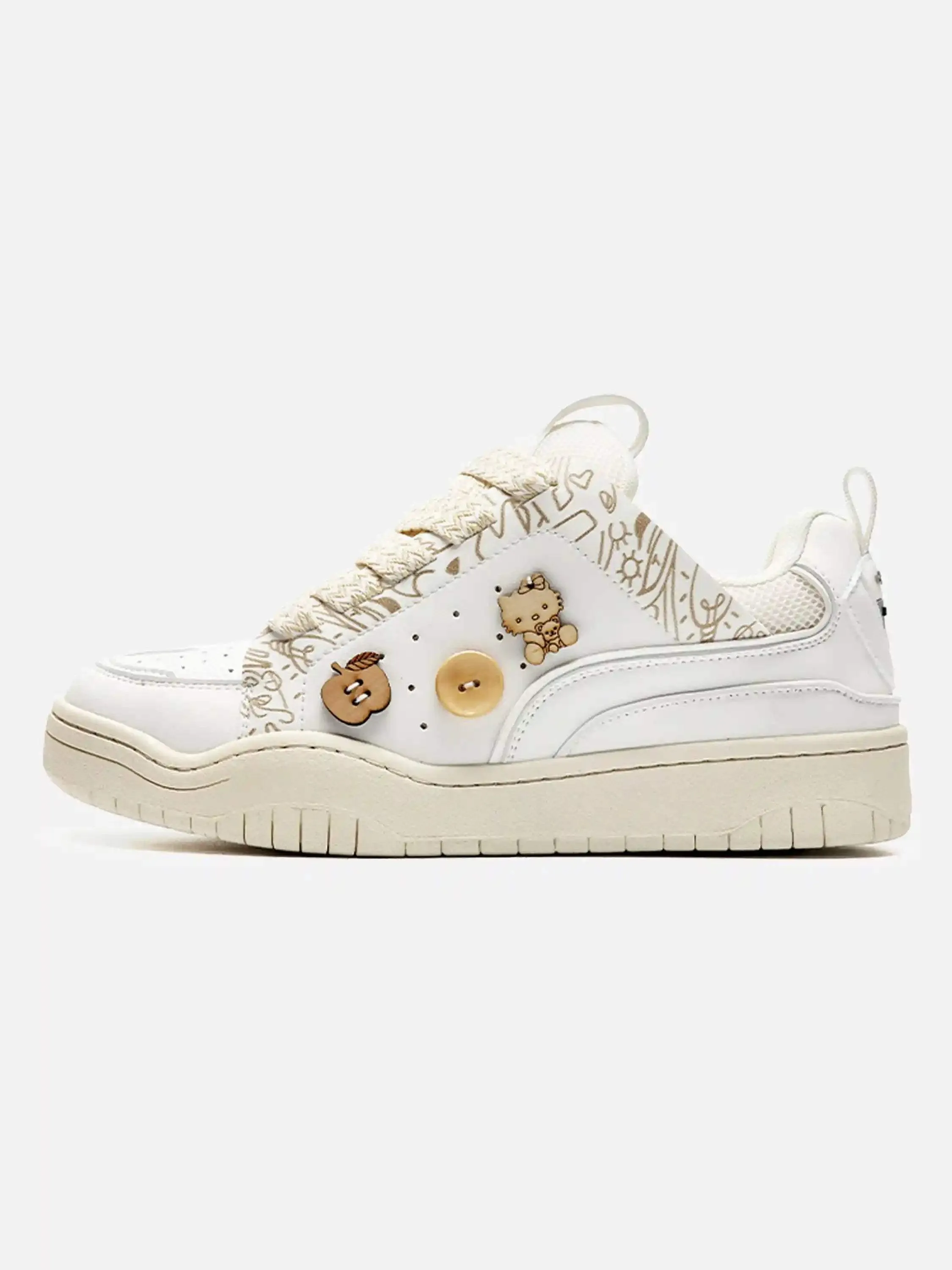 Disguisen Cartoon Thick-Soled Bread Button Shoes
