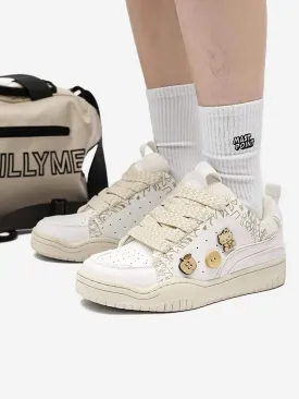 Disguisen Cartoon Thick-Soled Bread Button Shoes