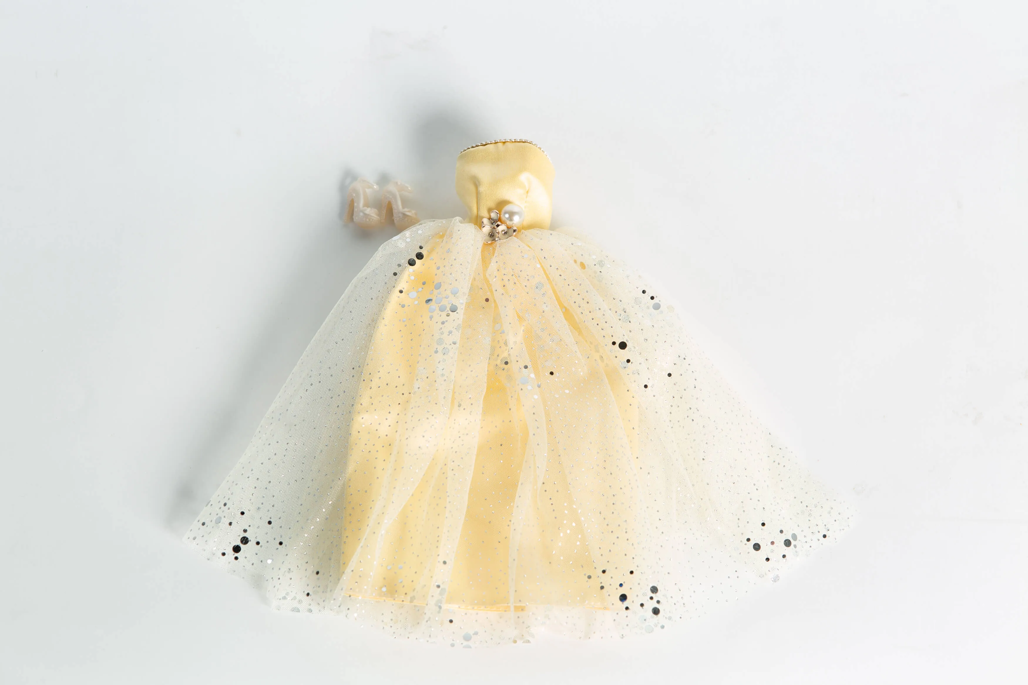 DOLLY® DOLL BARBIE CLOTHES SET DIOR WITH CREAM DRESS   STRAW HAT   HEELS FOR 12 inch 30 cm 1/6 scale fashion dolls