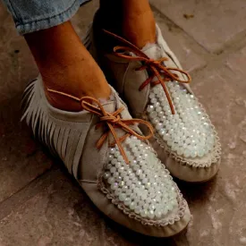 Fringe Crystal Moccasins