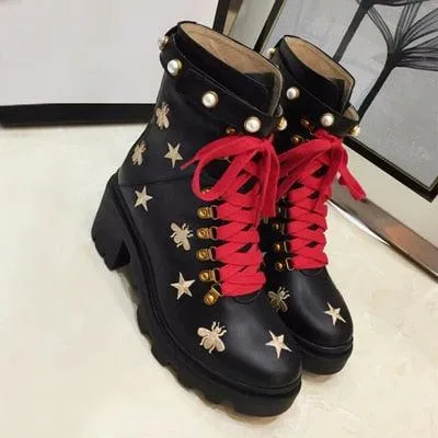 Lace Up Combat Platform Boots
