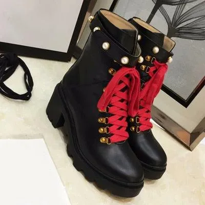 Lace Up Combat Platform Boots