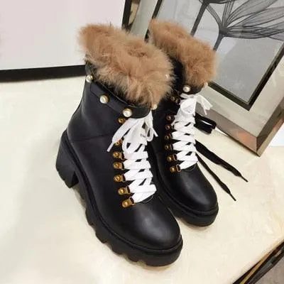 Lace Up Combat Platform Boots