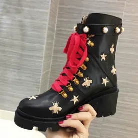 Lace Up Combat Platform Boots
