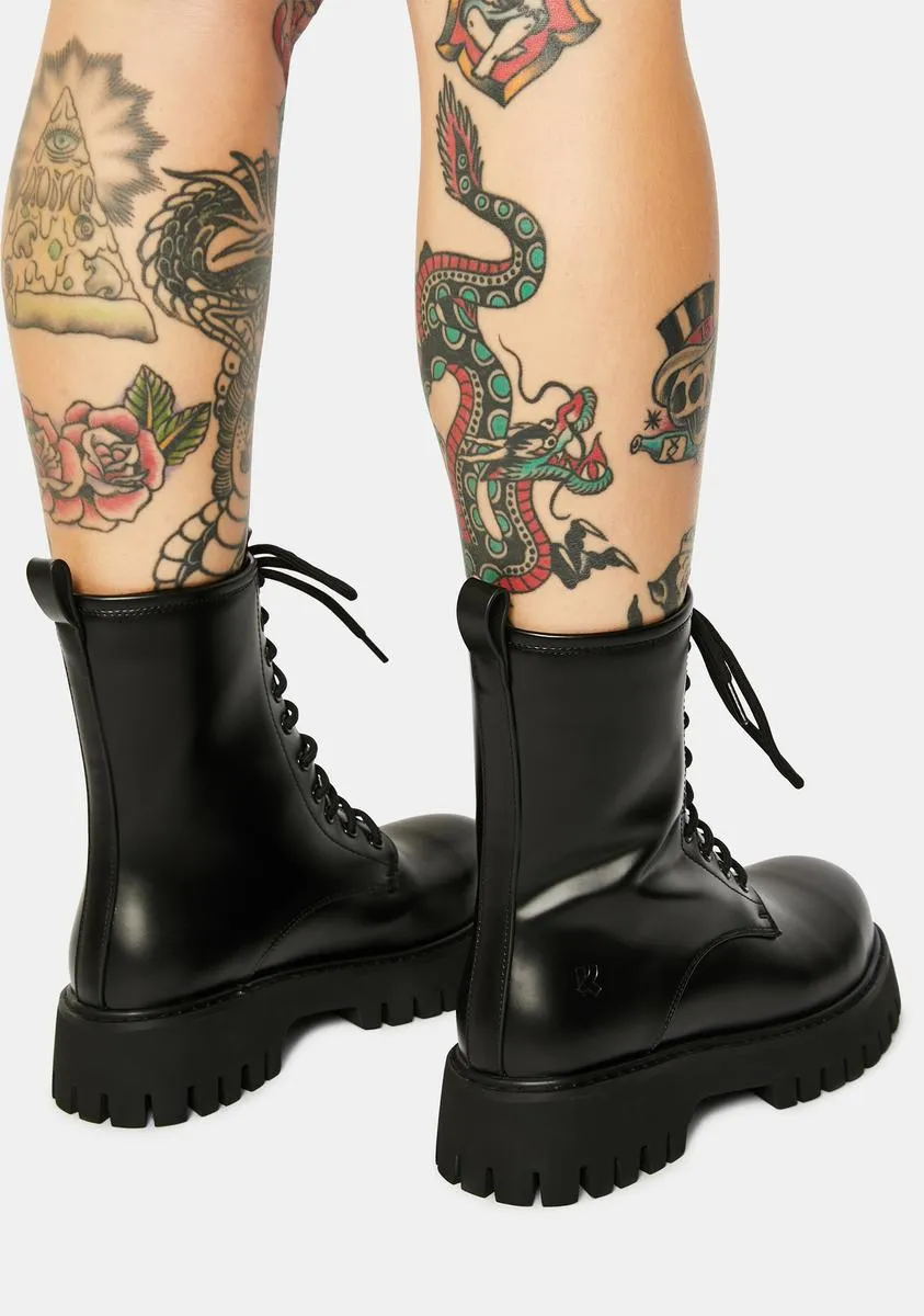 Mania Steel Toe Combat Boots