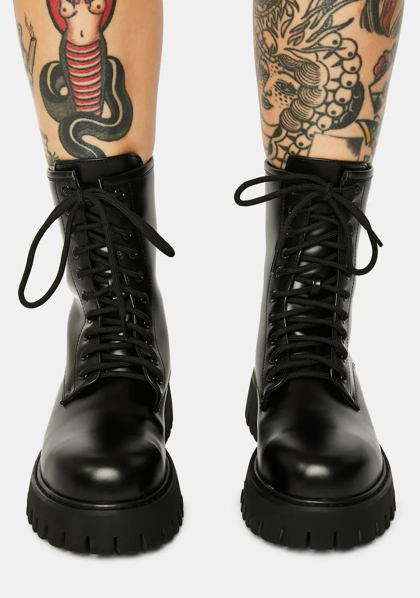 Mania Steel Toe Combat Boots