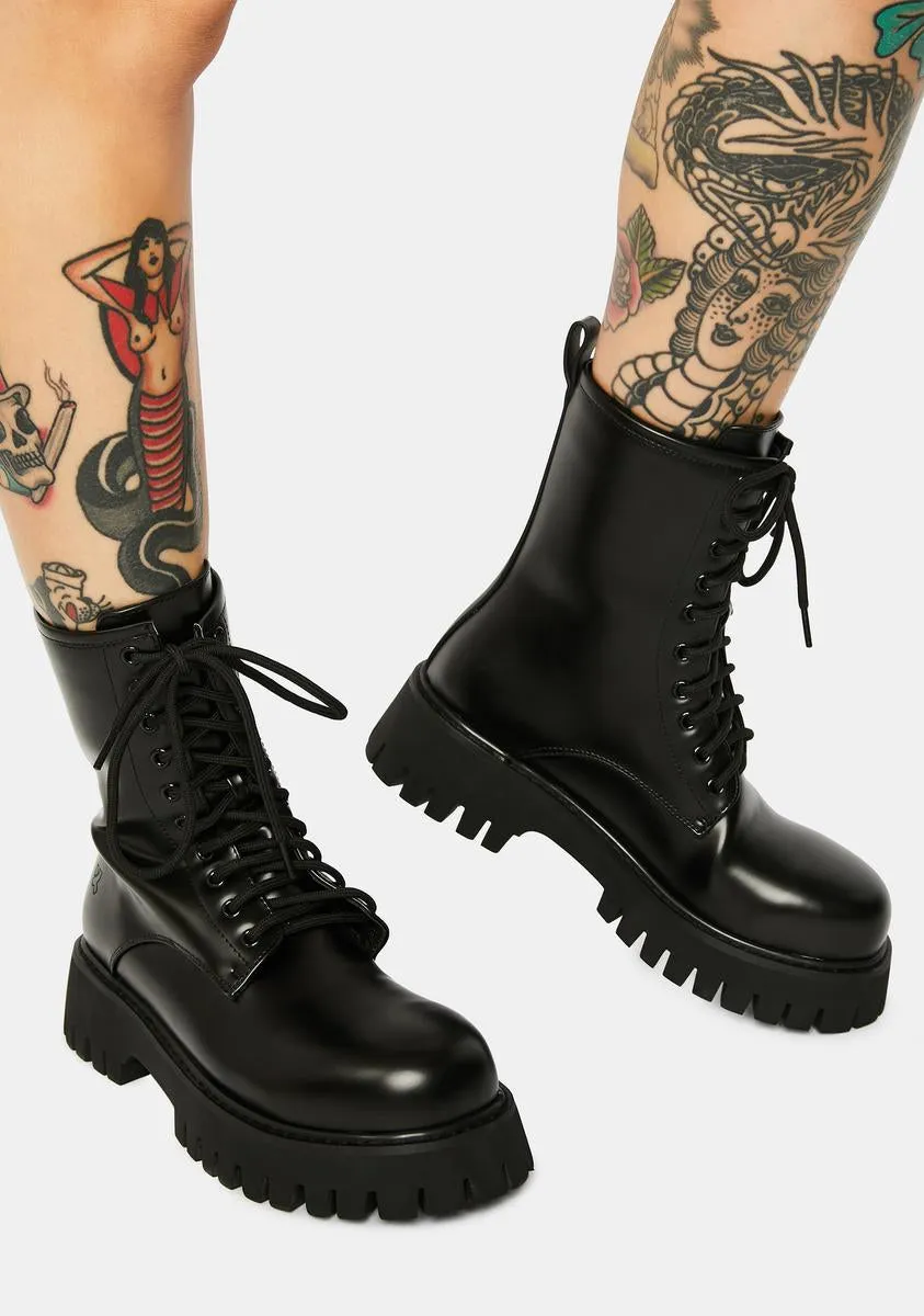 Mania Steel Toe Combat Boots