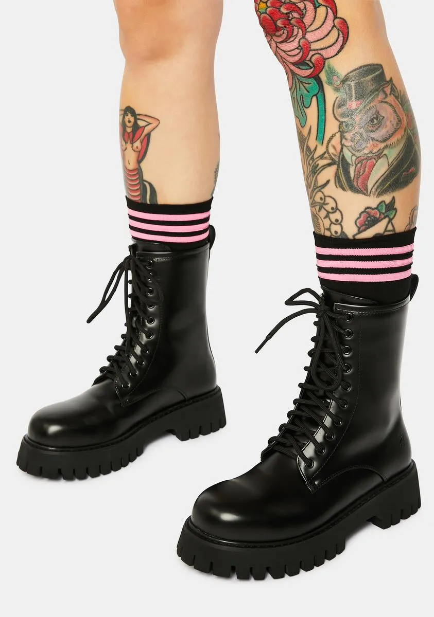 Mania Steel Toe Combat Boots