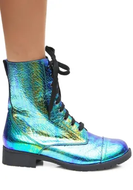 Mermaid Tears Combat Boots