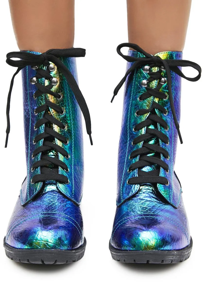Mermaid Tears Combat Boots