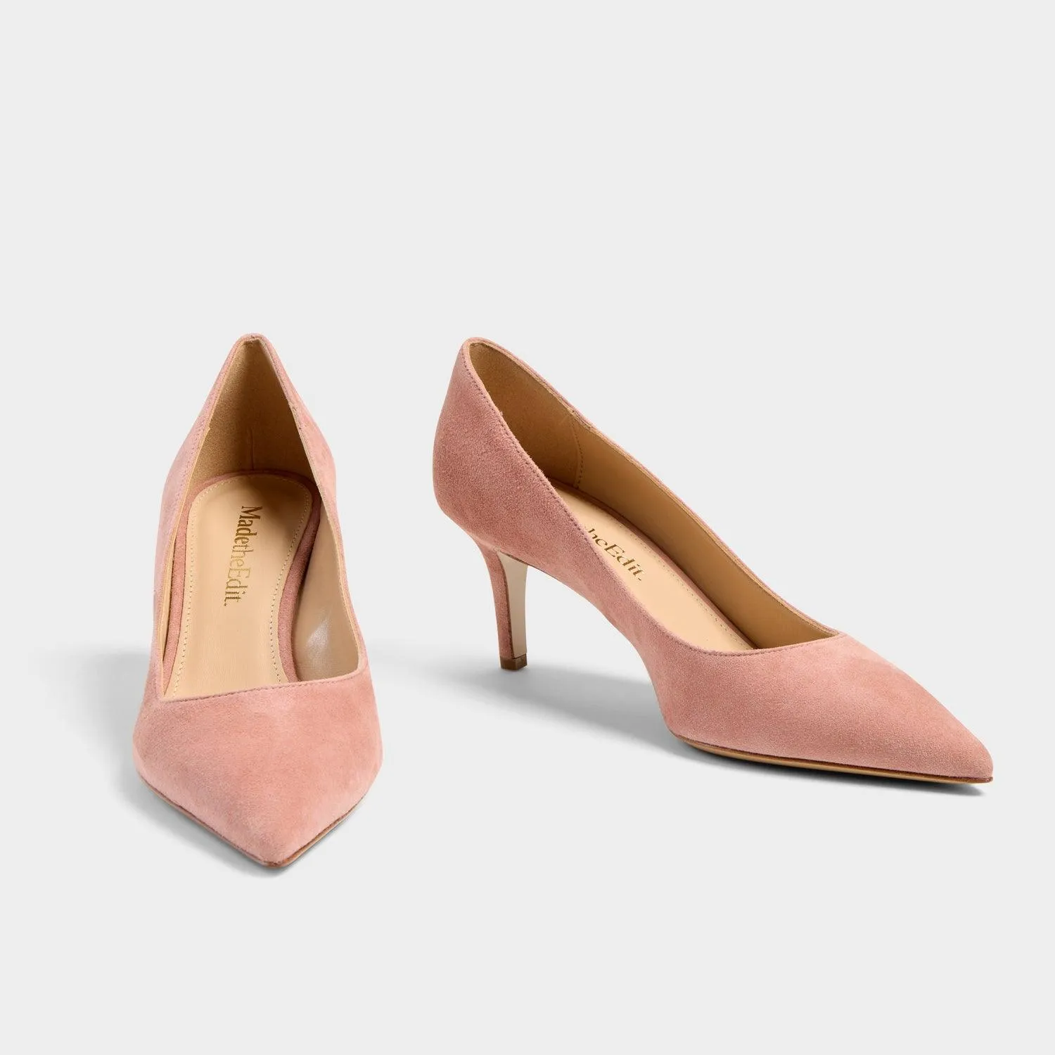 Milly Clay pink suede heel