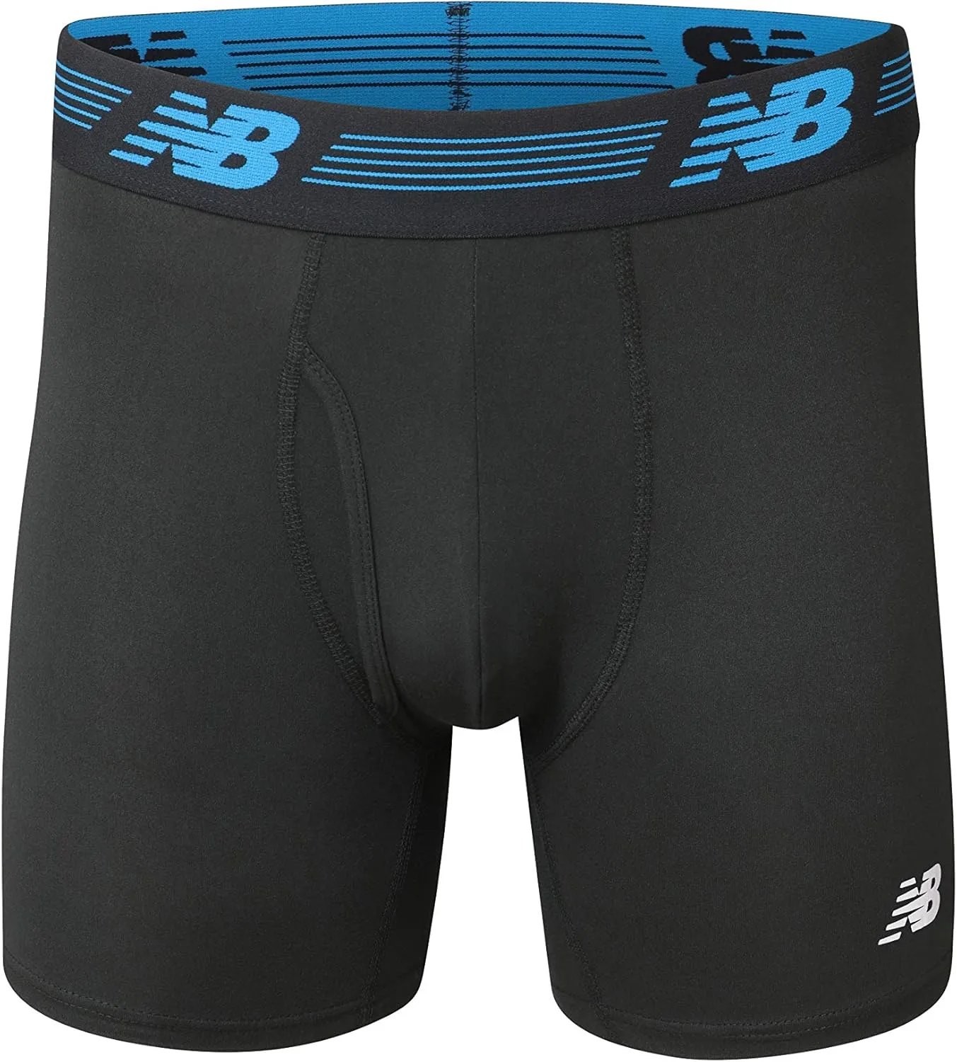 New Balance Men's Performance Boxer Briefs with Fly, Breathable Stretch Underwear, Moisture Wicking, Soft Waistband (3 Pack)