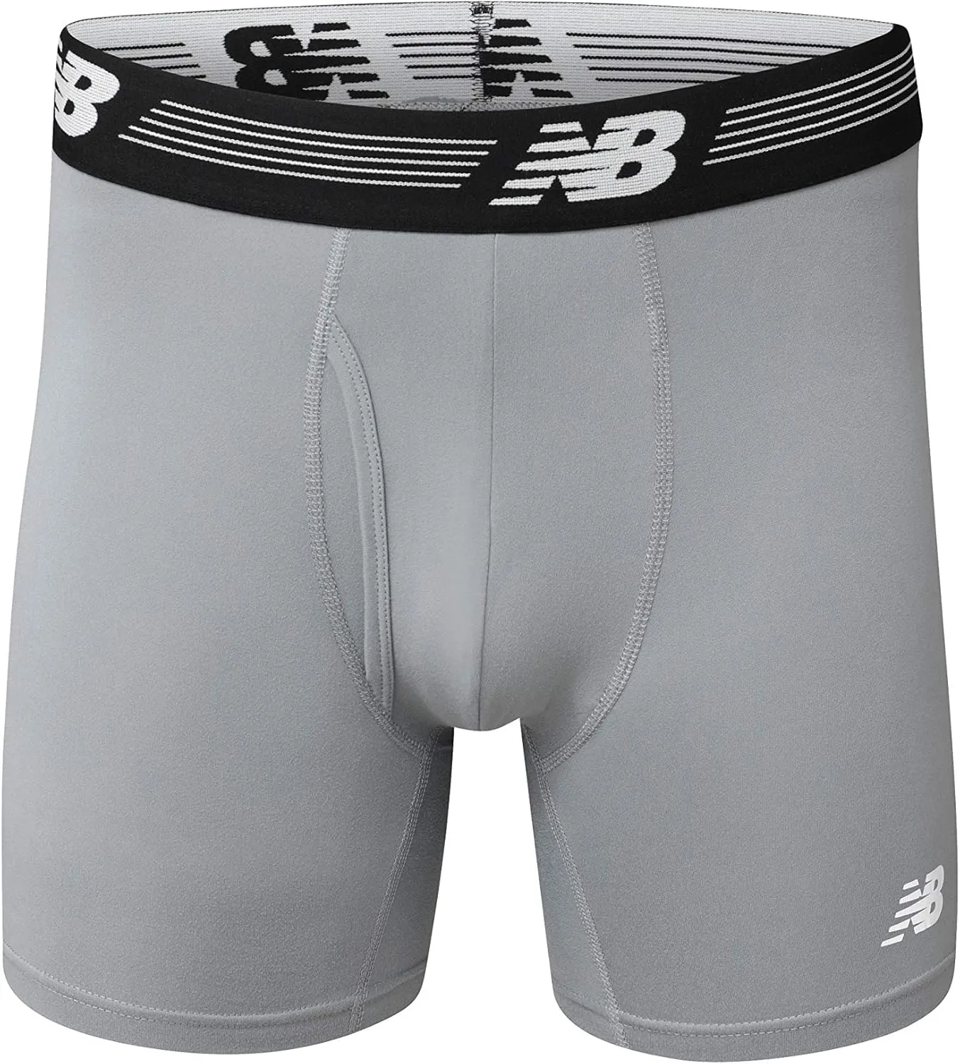 New Balance Men's Performance Boxer Briefs with Fly, Breathable Stretch Underwear, Moisture Wicking, Soft Waistband (3 Pack)