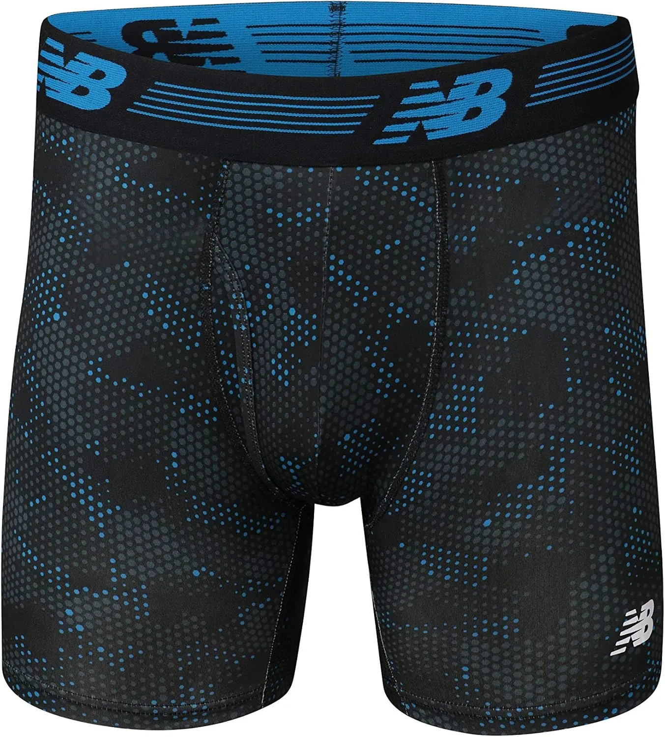 New Balance Men's Performance Boxer Briefs with Fly, Breathable Stretch Underwear, Moisture Wicking, Soft Waistband (3 Pack)
