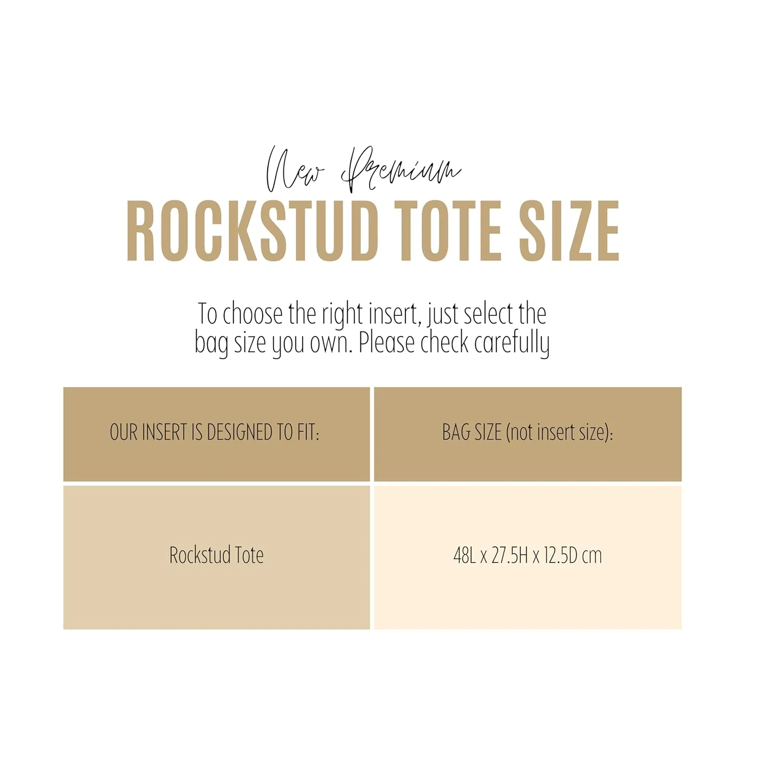 Purse Organizer for Valentino Rockstud Tote Organizer, Rockstud Tote Insert, Handmade 2mm Thick Felt Gold Zipper (For Rockstud Tote, Lightcoffee)