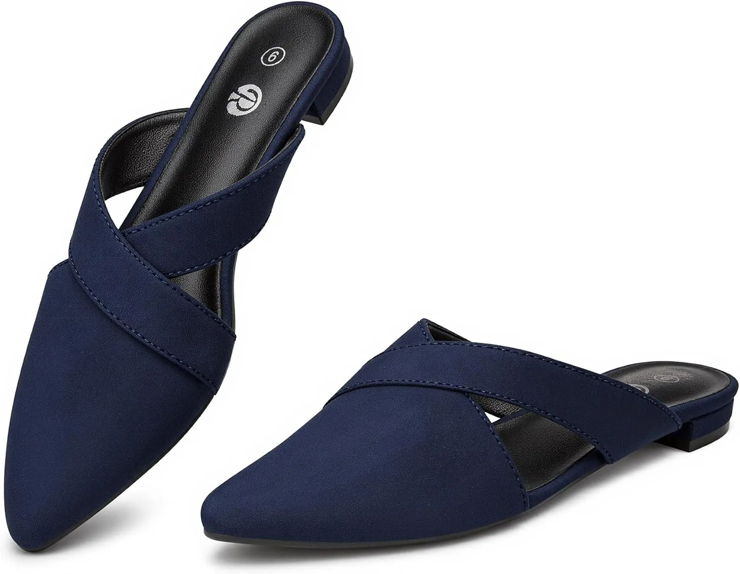 Rekayla Womens Mules Closed Pointed Toe Backless Loafer Shoes for Women