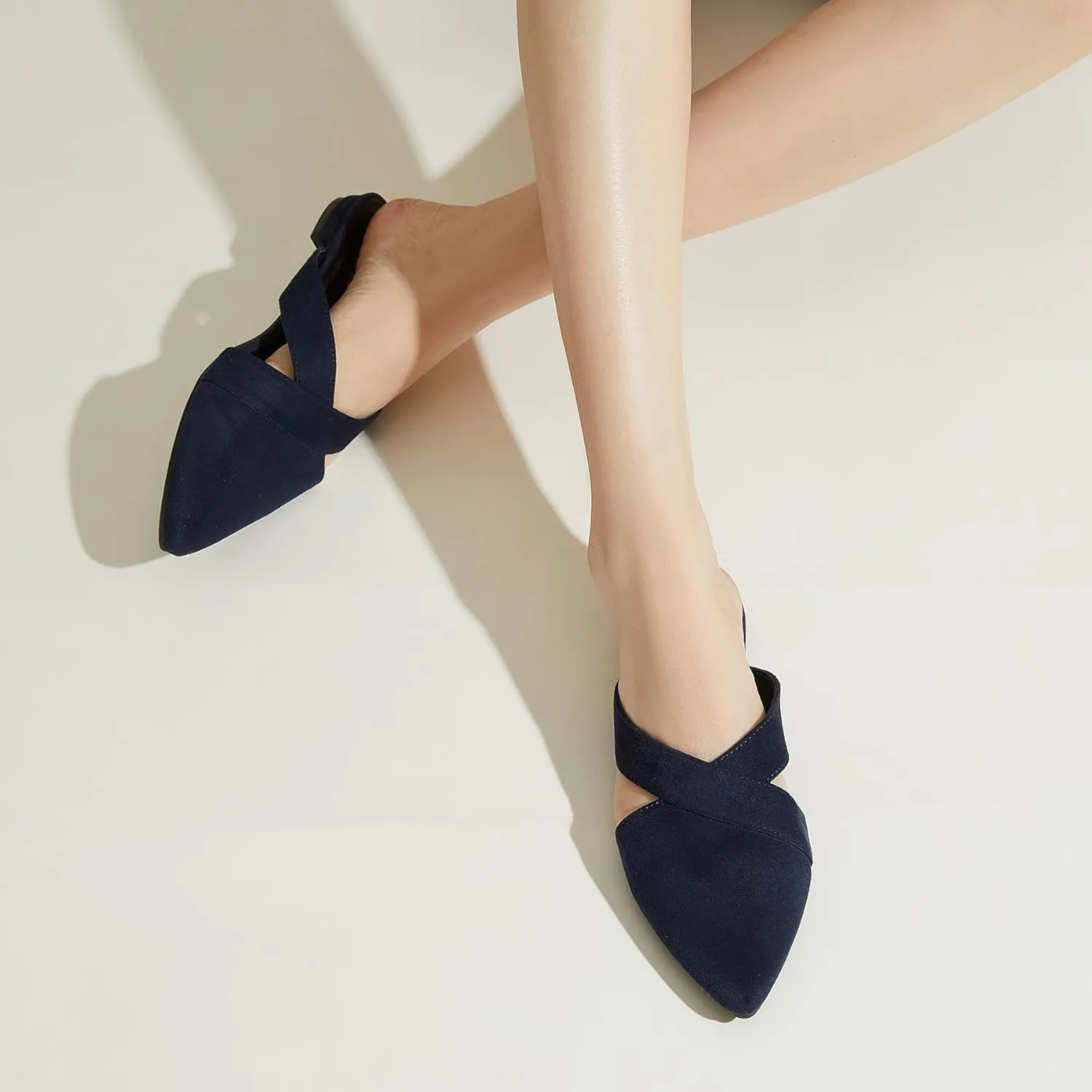Rekayla Womens Mules Closed Pointed Toe Backless Loafer Shoes for Women