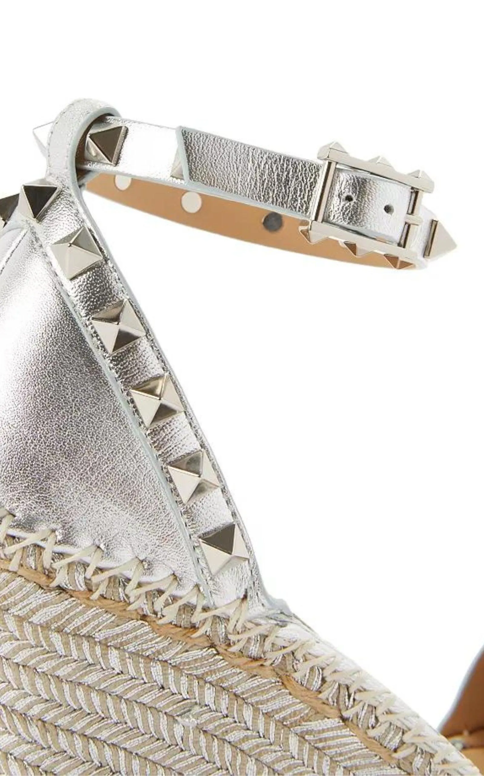 Rockstud Metallic Wedge Sandals