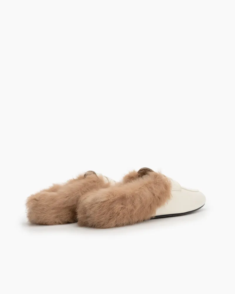 Round Toe Backless Slip-on Flat Mules
