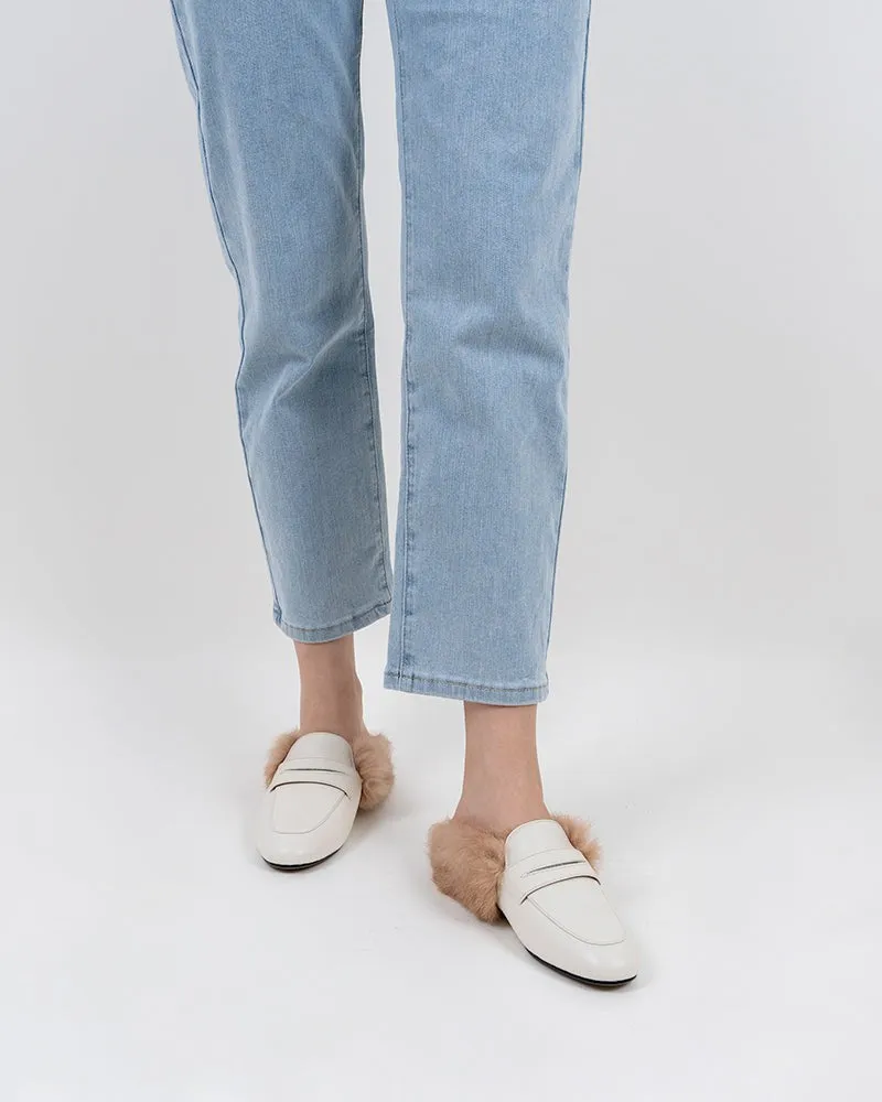 Round Toe Backless Slip-on Flat Mules