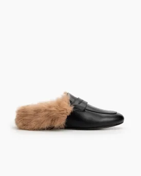 Round Toe Backless Slip-on Flat Mules