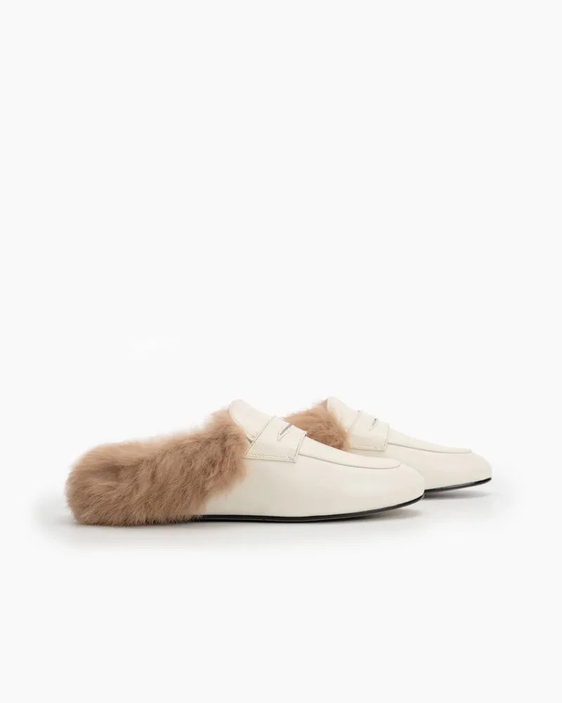 Round Toe Backless Slip-on Flat Mules