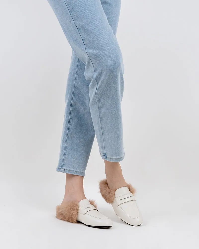 Round Toe Backless Slip-on Flat Mules