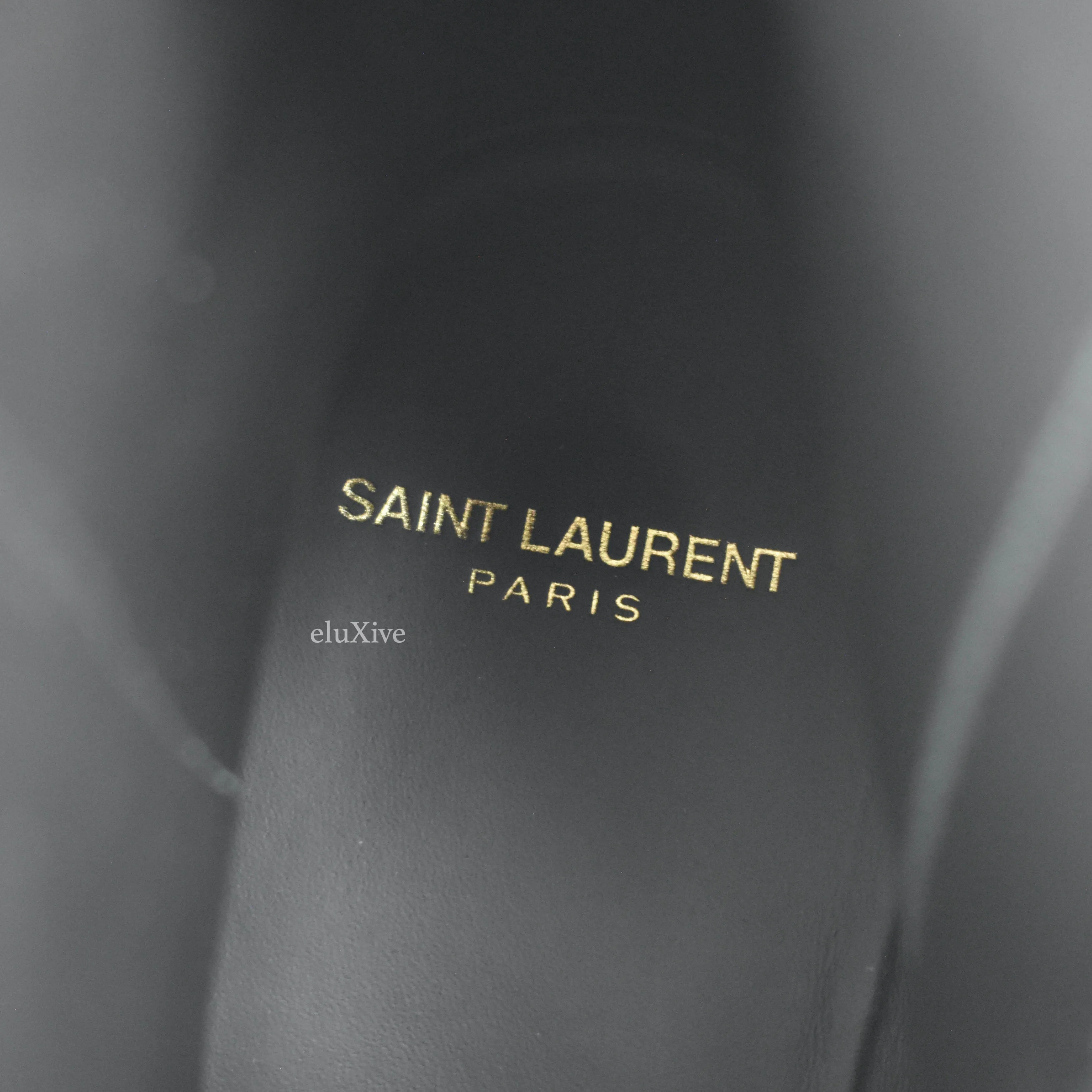 Saint Laurent - Black Kangaroo Wyatt 40 Stud Riding Boots